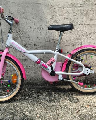 Bici rosa bambina B-Twin Decathlon da 16"