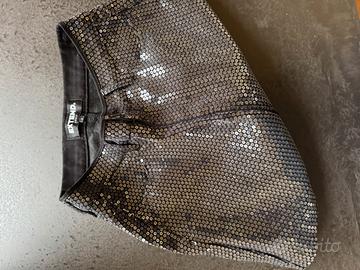 Minigonna paillettes nera taglia S