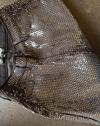 Minigonna paillettes nera taglia S