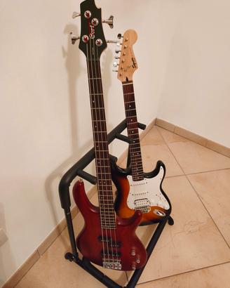 basso e chitarra elettrica+ accessori