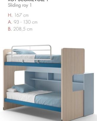 Letto a Castello Scorrevole Roy Doimo City Line
