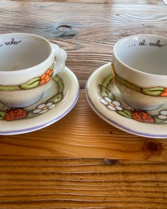 Coppia tazze cappuccino Thun Country coccinella