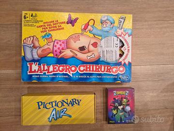 3 Giochi: L'allegro chirurgo, Zombie e pictionary