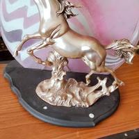 lampada Scultura cavallo placcato argento