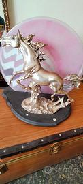lampada Scultura cavallo placcato argento