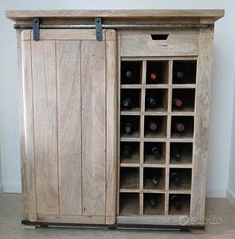 Mobile portabottiglie legno