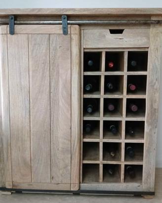 Mobile portabottiglie legno