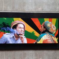 Quadro in legno omaggio a Bob Marley 