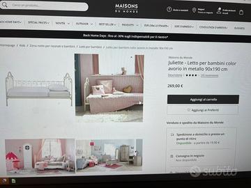 Letto singolo ferro battuto