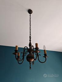 Lampadario ottone anni '50