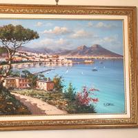 Dipinto Artistico olio su tela "Golfo di Napoli"