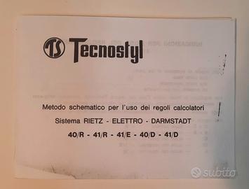 Manuale per Regolo calcolatore Tecnostyl 
