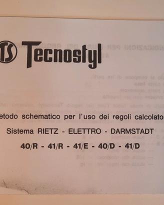 Manuale per Regolo calcolatore Tecnostyl 
