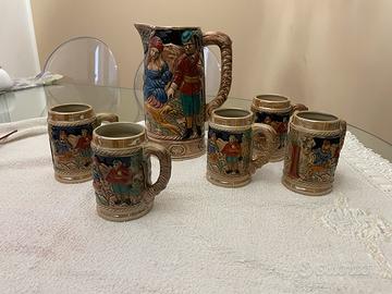 Servizio da birra in ceramica smaltata
