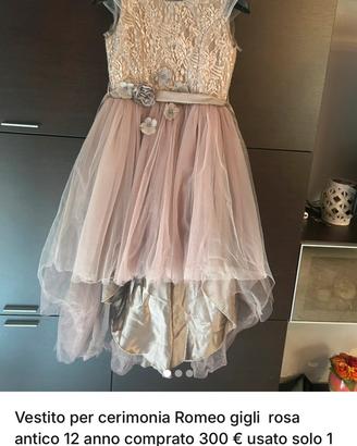Vestito romeo gigli rosa antico 12 anni