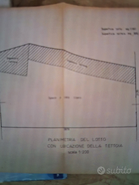 Terreno recintato su 4 lati con tettoia e magazz