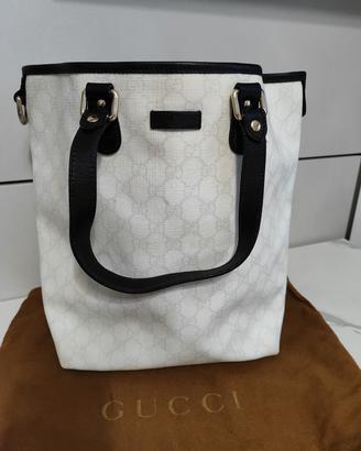 Gucci borsa in pelle bianca (macchiata)