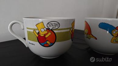 Coppia 2 Tazzone Jumbo I Simpson Vintage Anno 2000