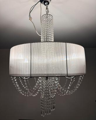 Lampadario affralux design cristalli e paralume
