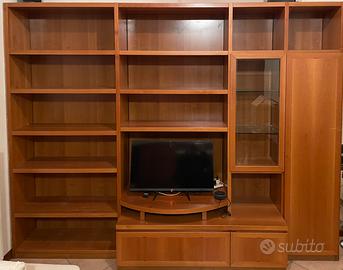 Mobile tv/libreria in legno massiccio