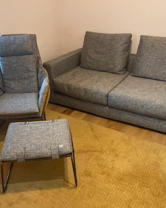 SET SABA ITALIA - Divano + Poltrona Bergère + Pouf