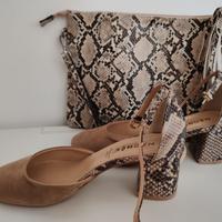 Sandali in vera pelle con pochette abbinata Tg.39