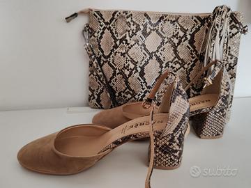 Sandali in vera pelle con pochette abbinata Tg.39