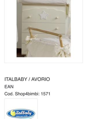 Italbaby lettino dondolo e fasciatoio cassettiera