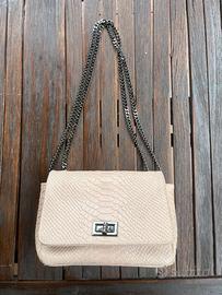 Borsa 'Genuine Leather' in Rosa Cipria