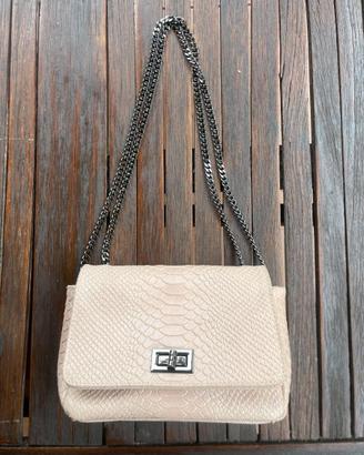 Borsa 'Genuine Leather' in Rosa Cipria
