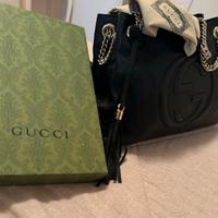 Borsa a spalla Soho GG in Pelle Nera