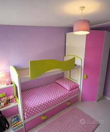 Cameretta completa bambina con letto a castello