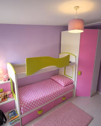 Cameretta completa bambina con letto a castello