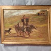 Quadro dipinto acrilico su faesite firmato 