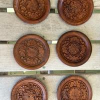 Antico set cinese in legno intagliato