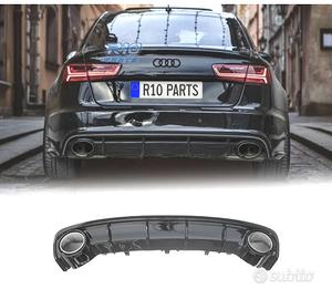 DIFFUSORE AUDI A6 15-18 LOOK RS6 NERO LUCIDO