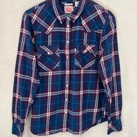 Levi’s camicia a quadri viola blu donna taglia L