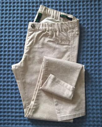 Pantaloni donna in cotone beige Benetton