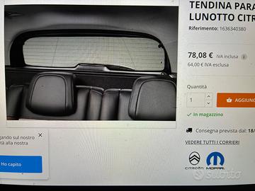 Tendine parasole Citroen C5 Aircross