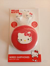 auricolari con filo Hello Kitty con custodia 