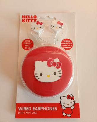 auricolari con filo Hello Kitty con custodia 