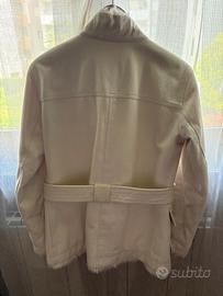 Giubbotto Fay bianco jeans e pelliccia