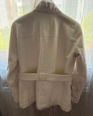 Giubbotto Fay bianco jeans e pelliccia