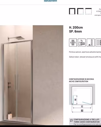 Samo Hexa box doccia saloon  misura 87-91  cm