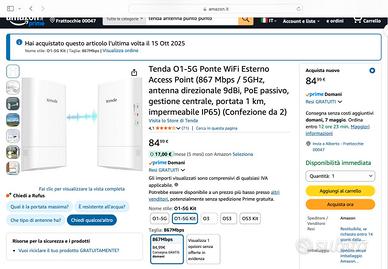 [NUOVO] Kit Ponte WiFi Esterno Tenda O1-5G (1 km) 