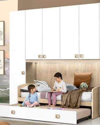 Letto singolo con letto doppio nuovo