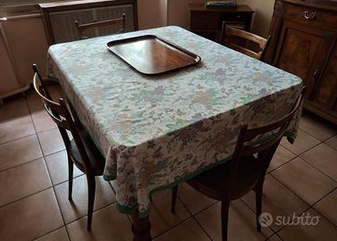 Tavolo cucina vintage in legno con 4 sedie