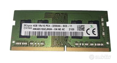 RAM DDR4 SODIMM 4Gb da 3200Mhz, marca SK hynix