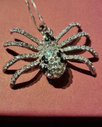 Collana in argento con pendente ragno