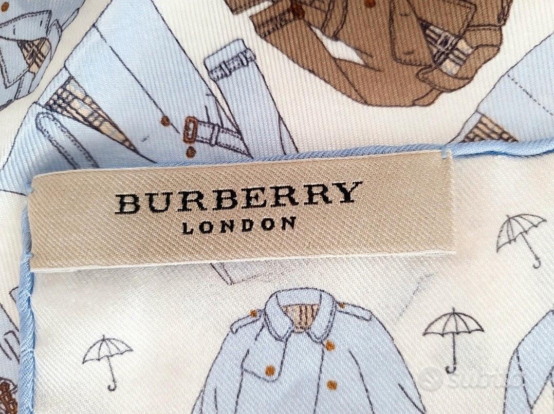 Foulard Burberry seta 47x47 originale trench - Abbigliamento e ...